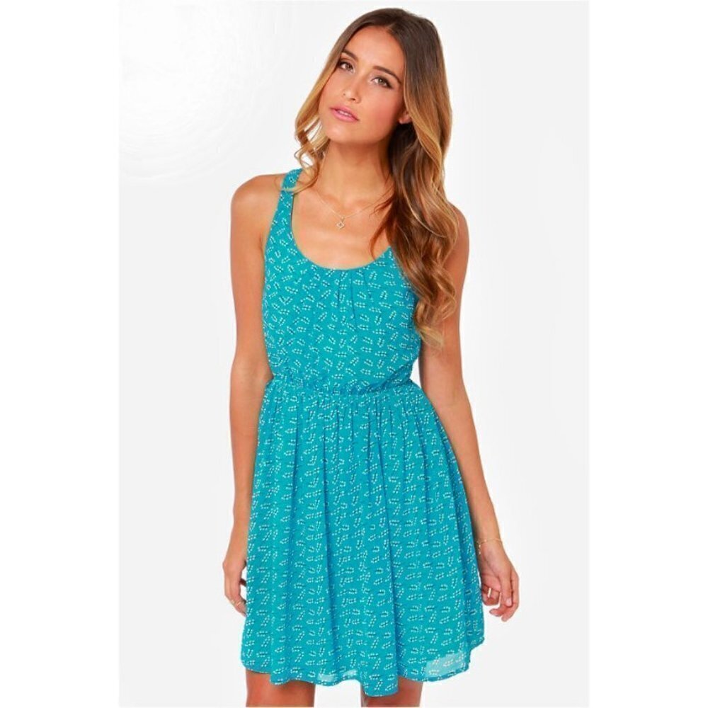 Lulu's Branch Out Blue Print Dress View 3